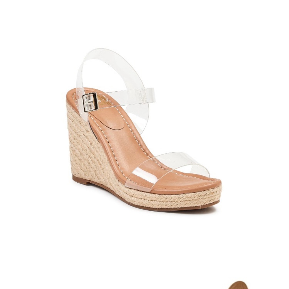 New in box Womens Madden NYC Lucite Espadrille Wedge Size 8